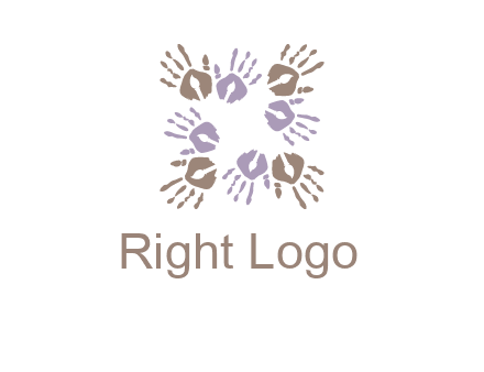 Hand print with artwork symbol