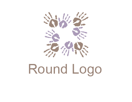 Hand print with artwork symbol