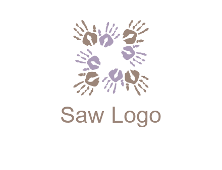Hand print with artwork symbol