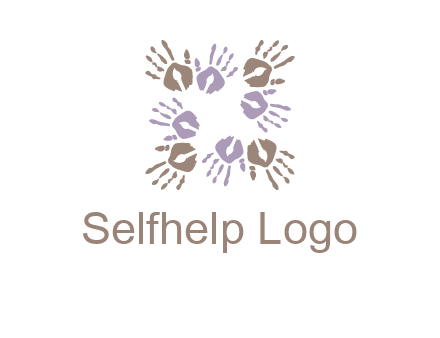 Hand print with artwork symbol