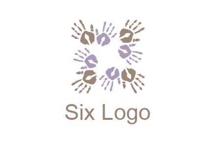 Hand print with artwork symbol