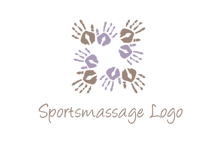 Hand print with artwork symbol