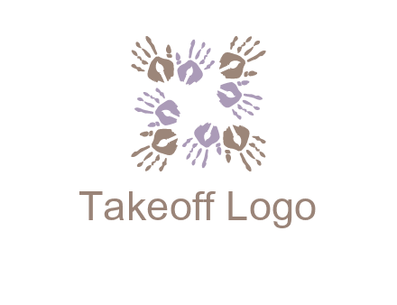 Hand print with artwork symbol