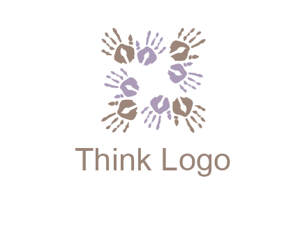 Hand print with artwork symbol
