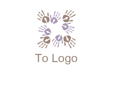 Hand print with artwork symbol