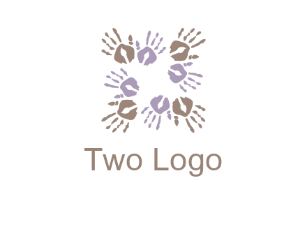 Hand print with artwork symbol