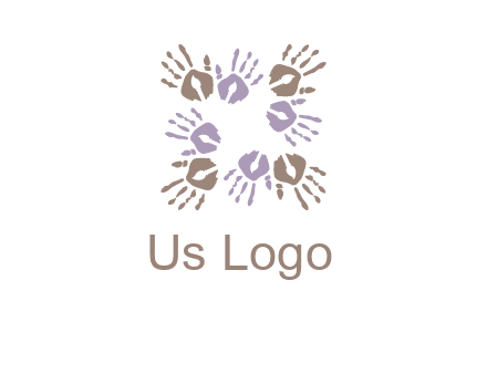 Hand print with artwork symbol