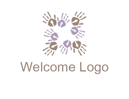 Hand print with artwork symbol