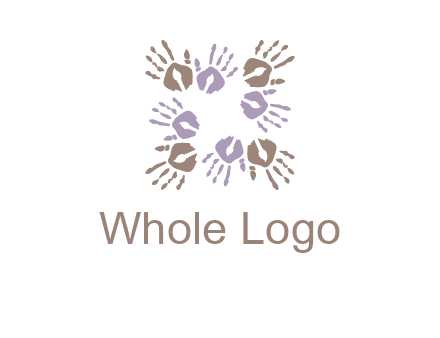 Hand print with artwork symbol