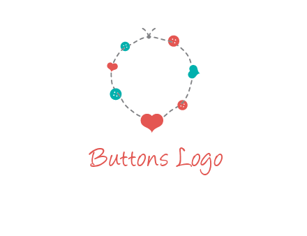 sewing circle with heart button icon