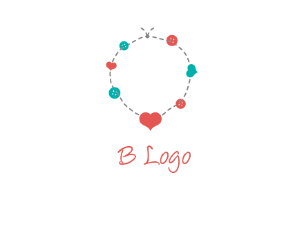 sewing circle with heart button icon