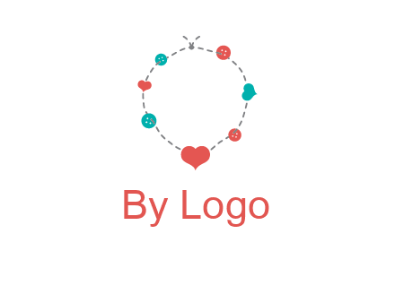 sewing circle with heart button icon