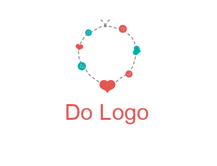 sewing circle with heart button icon