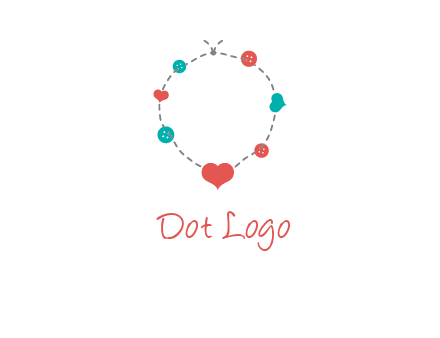 sewing circle with heart button icon