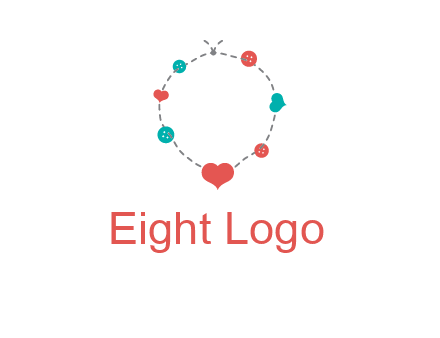 sewing circle with heart button icon