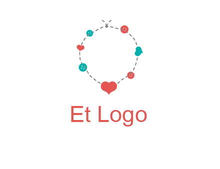 sewing circle with heart button icon