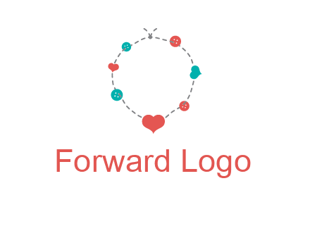 sewing circle with heart button icon