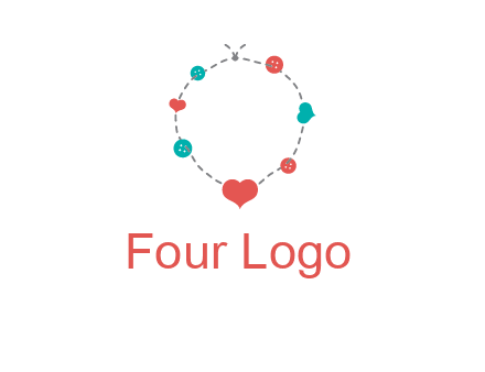 sewing circle with heart button icon
