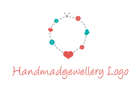 sewing circle with heart button icon