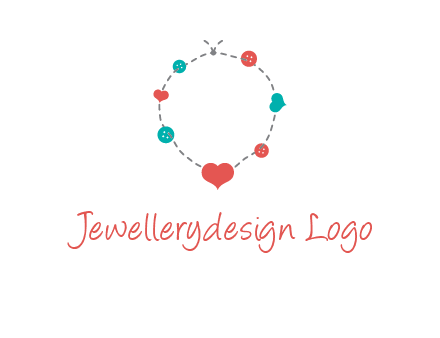 sewing circle with heart button icon