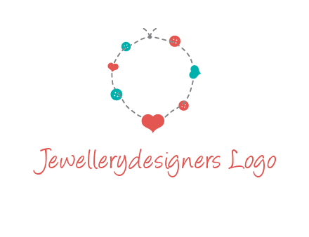 sewing circle with heart button icon