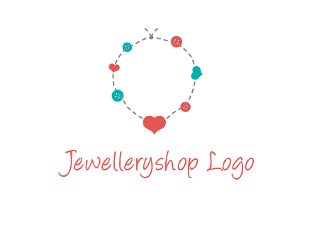 sewing circle with heart button icon