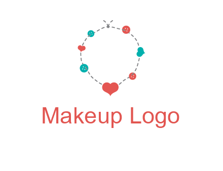 sewing circle with heart button icon
