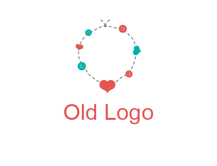 sewing circle with heart button icon
