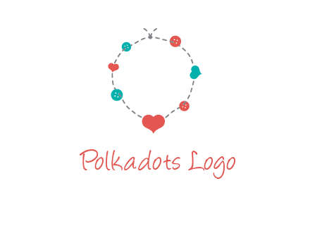 sewing circle with heart button icon