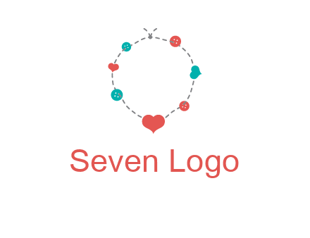 sewing circle with heart button icon