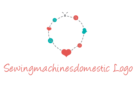 sewing circle with heart button icon