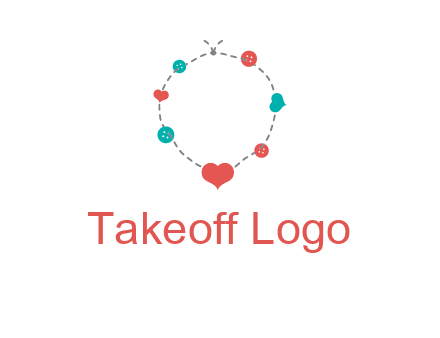 sewing circle with heart button icon