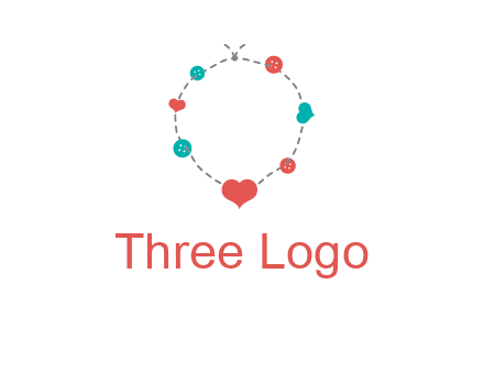 sewing circle with heart button icon
