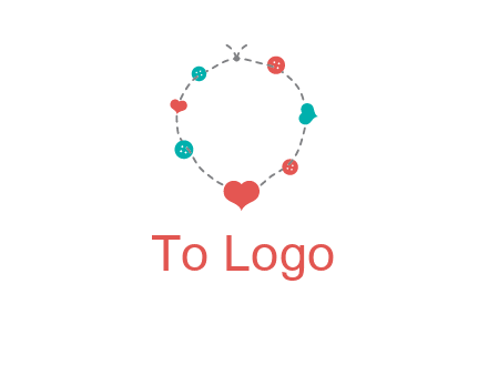 sewing circle with heart button icon