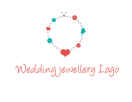 sewing circle with heart button icon