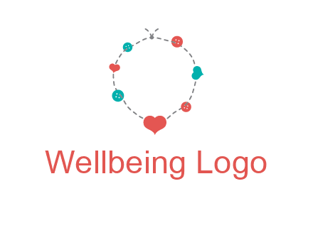 sewing circle with heart button icon