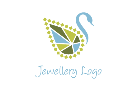 jewelry with swan face graphics