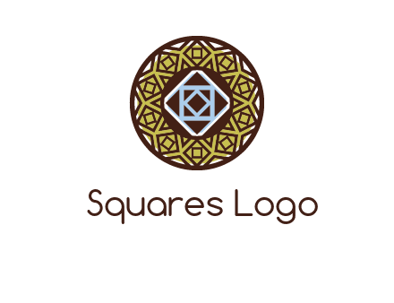 Mosque texture inside the circle mandala logo