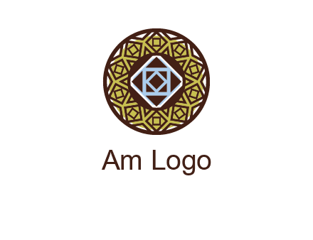Mosque texture inside the circle mandala logo