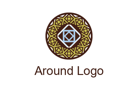 Mosque texture inside the circle mandala logo
