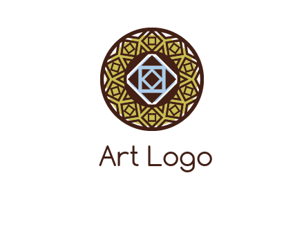 Mosque texture inside the circle mandala logo