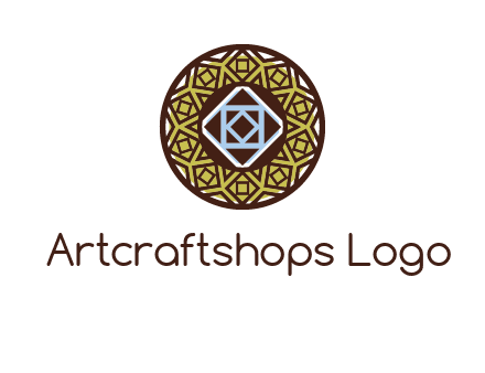 Mosque texture inside the circle mandala logo