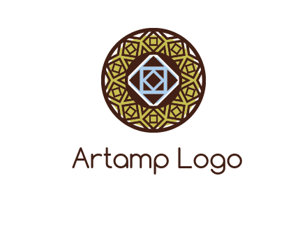 Mosque texture inside the circle mandala logo