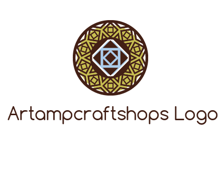Mosque texture inside the circle mandala logo