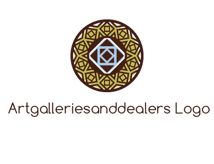 Mosque texture inside the circle mandala logo