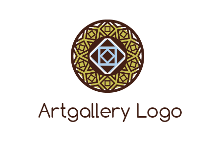 Mosque texture inside the circle mandala logo