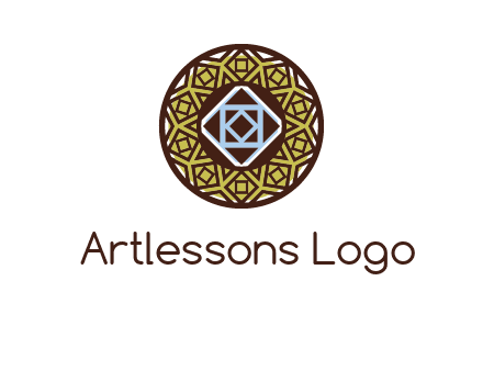 Mosque texture inside the circle mandala logo