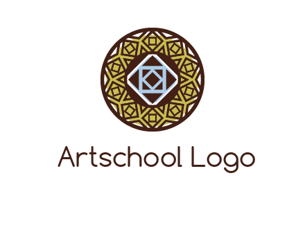 Mosque texture inside the circle mandala logo