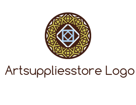 Mosque texture inside the circle mandala logo