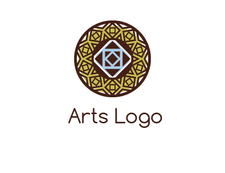 Mosque texture inside the circle mandala logo